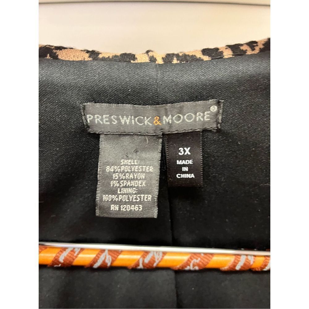 Preswick & Moore Leopard Ruffle Mob Wife Couture Peplum Jersey Jacket sz 3X EUC - Picture 4 of 7